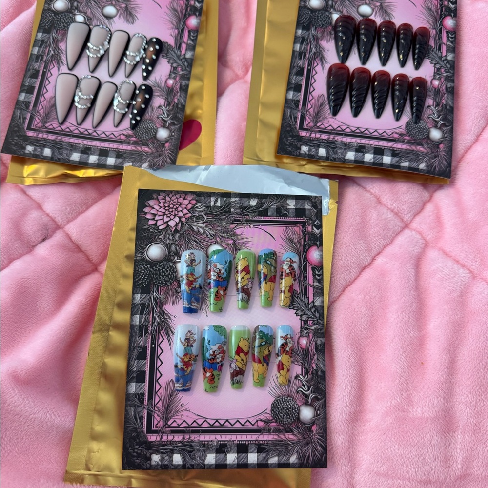 Stylish Nail Art Set with Mixed Designs